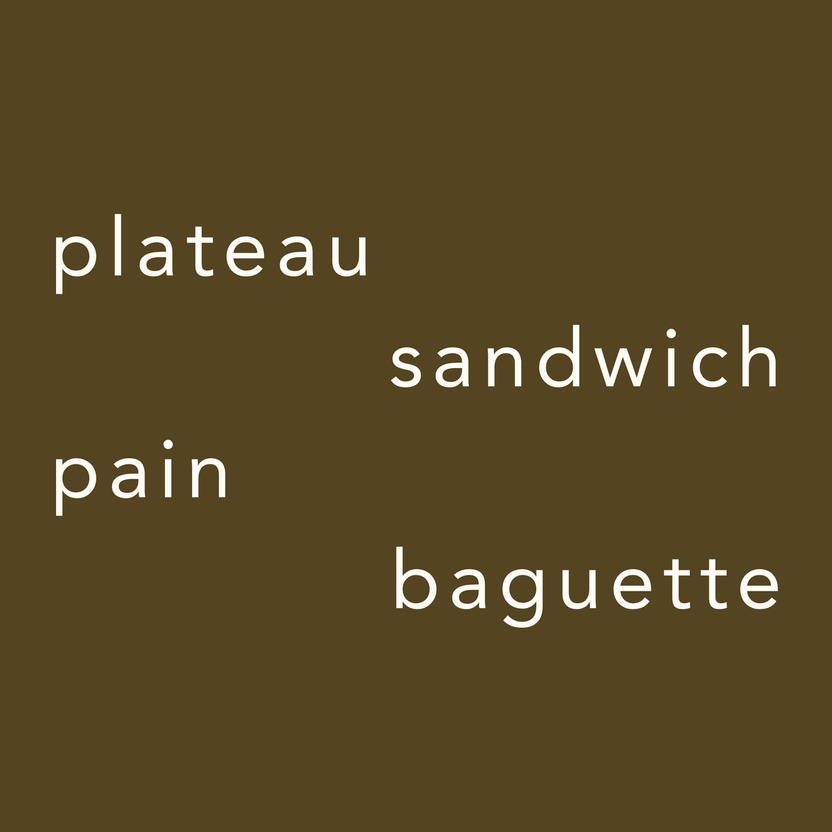 Plateau de sandwich pain baguette